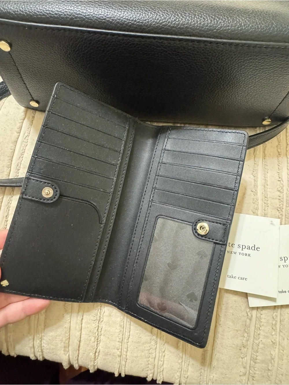 Kate Spade Eva Small Leather Satchel and Staci Bifold Colorblock Wallet